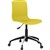 DAL ACTI CHAIR 5WAY SWIVEL ALUMINIUMBLACK BASE ON CASTORS YELLOW POLYPROP SHELL