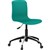 DAL ACTI CHAIR 5WAY SWIVEL ALUMINIUMBLACK BASE ON CASTORS TEAL POLYPROP SHELL