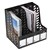 MARBIG MAGAZINE RACK 4 SECTION BLACK