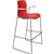 DAL ACTI BAR STOOL SLED BASE HIGH 760MM ARMS LIGHT GREY ARMPADS AND BLACK POWDERCOAT FRAME RED POLYPROP SHELL