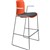 DAL ACTI BAR STOOL SLED BASE HIGH 760MM ARMS LIGHT GREY ARMPADS AND BLACK POWDERCOAT FRAME ORANGE POLYPROP SHELL