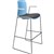 DAL ACTI BAR STOOL SLED BASE HIGH 760MM ARMS LIGHT GREY ARMPADS AND BLACK POWDERCOAT FRAME PALE BLUE POLYPROP SHELL