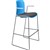 DAL ACTI BAR STOOL SLED BASE HIGH 760MM ARMS LIGHT GREY ARMPADS AND BLACK POWDERCOAT FRAME OCEAN BLUE POLYPROP SHELL
