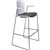 DAL ACTI BAR STOOL SLED BASE HIGH 760MM ARMS LIGHT GREY ARMPADS AND BLACK POWDERCOAT FRAME WHITE POLYPROP SHELL