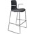 DAL ACTI BAR STOOL SLED BASE HIGH 760MM ARMS LIGHT GREY ARMPADS AND BLACK POWDERCOAT FRAME CHARCOAL POLYPROP SHELL