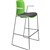 DAL ACTI BAR STOOL SLED BASE HIGH 760MM ARMS LIGHT GREY ARMPADS AND BLACK POWDERCOAT FRAME GREEN POLYPROP SHELL