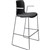 DAL ACTI BAR STOOL SLED BASE HIGH 760MM ARMS LIGHT GREY ARMPADS AND BLACK POWDERCOAT FRAME BLACK POLYPROP SHELL