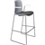 DAL ACTI BAR STOOL SLED BASE HIGH 760MM ARMS WHITE ARMPADS AND BLACK POWDERCOAT FRAME LIGHT GREY POLYPROP SHELL
