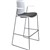 DAL ACTI BAR STOOL SLED BASE HIGH 760MM ARMS WHITE ARMPADS AND BLACK POWDERCOAT FRAME WHITE POLYPROP SHELL