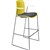 DAL ACTI BAR STOOL SLED BASE HIGH 760MM ARMS WHITE ARMPADS AND BLACK POWDERCOAT FRAME YELLOW POLYPROP SHELL