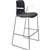 DAL ACTI BAR STOOL SLED BASE HIGH 760MM ARMS WHITE ARMPADS AND BLACK POWDERCOAT FRAME CHARCOAL POLYPROP SHELL