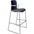 DAL ACTI BAR STOOL SLED BASE HIGH 760MM ARMS WHITE ARMPADS AND BLACK POWDERCOAT FRAME NAVY BLUE POLYPROP SHELL