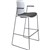 DAL ACTI BAR STOOL SLED BASE HIGH 760MM ARMS BLACK ARMPADS AND BLACK POWDERCOAT FRAME WHITE POLYPROP SHELL