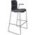 DAL ACTI BAR STOOL SLED BASE HIGH 760MM ARMS BLACK ARMPADS AND BLACK POWDERCOAT FRAME CHARCOAL POLYPROP SHELL