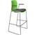 DAL ACTI BAR STOOL SLED BASE HIGH 760MM ARMS BLACK ARMPADS AND BLACK POWDERCOAT FRAME GREEN POLYPROP SHELL