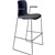DAL ACTI BAR STOOL SLED BASE HIGH 760MM ARMS BLACK ARMPADS AND BLACK POWDERCOAT FRAME NAVY BLUE POLYPROP SHELL