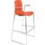 DAL ACTI BAR STOOL SLED BASE HIGH 760MM ARMS LIGHT GREY ARMPADS AND CHROME FRAME ORANGE POLYPROP SHELL