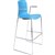 DAL ACTI BAR STOOL SLED BASE HIGH 760MM ARMS LIGHT GREY ARMPADS AND CHROME FRAME OCEAN BLUE POLYPROP SHELL