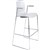 DAL ACTI BAR STOOL SLED BASE HIGH 760MM ARMS LIGHT GREY ARMPADS AND CHROME FRAME WHITE POLYPROP SHELL