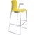 DAL ACTI BAR STOOL SLED BASE HIGH 760MM ARMS LIGHT GREY ARMPADS AND CHROME FRAME YELLOW POLYPROP SHELL