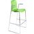 DAL ACTI BAR STOOL SLED BASE HIGH 760MM ARMS LIGHT GREY ARMPADS AND CHROME FRAME GREEN POLYPROP SHELL