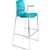 DAL ACTI BAR STOOL SLED BASE HIGH 760MM ARMS LIGHT GREY ARMPADS AND CHROME FRAME TEAL POLYPROP SHELL