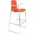 DAL ACTI BAR STOOL SLED BASE HIGH 760MM ARMS WHITE ARMPADS AND CHROME FRAME ORANGE POLYPROP SHELL