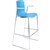 DAL ACTI BAR STOOL SLED BASE HIGH 760MM ARMS WHITE ARMPADS AND CHROME FRAME OCEAN BLUE POLYPROP SHELL