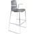 DAL ACTI BAR STOOL SLED BASE HIGH 760MM ARMS WHITE ARMPADS AND CHROME FRAME LIGHT GREY POLYPROP SHELL