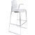DAL ACTI BAR STOOL SLED BASE HIGH 760MM ARMS WHITE ARMPADS AND CHROME FRAME WHITE POLYPROP SHELL