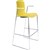 DAL ACTI BAR STOOL SLED BASE HIGH 760MM ARMS WHITE ARMPADS AND CHROME FRAME YELLOW POLYPROP SHELL