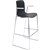 DAL ACTI BAR STOOL SLED BASE HIGH 760MM ARMS WHITE ARMPADS AND CHROME FRAME CHARCOAL POLYPROP SHELL