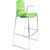 DAL ACTI BAR STOOL SLED BASE HIGH 760MM ARMS WHITE ARMPADS AND CHROME FRAME GREEN POLYPROP SHELL