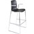 DAL ACTI BAR STOOL SLED BASE HIGH 760MM ARMS WHITE ARMPADS AND CHROME FRAME BLACK POLYPROP SHELL