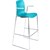DAL ACTI BAR STOOL SLED BASE HIGH 760MM ARMS WHITE ARMPADS AND CHROME FRAME TEAL POLYPROP SHELL
