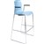 DAL ACTI BAR STOOL SLED BASE HIGH 760MM ARMS BLACK ARMPADS AND CHROME FRAME PALE BLUE POLYPROP SHELL