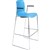 DAL ACTI BAR STOOL SLED BASE HIGH 760MM ARMS BLACK ARMPADS AND CHROME FRAME OCEAN BLUE POLYPROP SHELL
