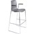 DAL ACTI BAR STOOL SLED BASE HIGH 760MM ARMS BLACK ARMPADS AND CHROME FRAME LIGHT GREY POLYPROP SHELL