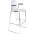 DAL ACTI BAR STOOL SLED BASE HIGH 760MM ARMS BLACK ARMPADS AND CHROME FRAME WHITE POLYPROP SHELL