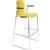 DAL ACTI BAR STOOL SLED BASE HIGH 760MM ARMS BLACK ARMPADS AND CHROME FRAME YELLOW POLYPROP SHELL