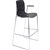 DAL ACTI BAR STOOL SLED BASE HIGH 760MM ARMS BLACK ARMPADS AND CHROME FRAME CHARCOAL POLYPROP SHELL