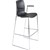 DAL ACTI BAR STOOL SLED BASE HIGH 760MM ARMS BLACK ARMPADS AND CHROME FRAME BLACK POLYPROP SHELL