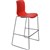 DAL ACTI BAR STOOL SLED BASE HIGH 760MM BLACK POWDERCOAT FRAME RED POLYPROP SHELL