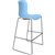 DAL ACTI BAR STOOL SLED BASE HIGH 760MM BLACK POWDERCOAT FRAME PALE BLUE POLYPROP SHELL
