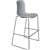 DAL ACTI BAR STOOL SLED BASE HIGH 760MM BLACK POWDERCOAT FRAME LIGHT GREY POLYPROP SHELL