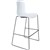 DAL ACTI BAR STOOL SLED BASE HIGH 760MM BLACK POWDERCOAT FRAME WHITE POLYPROP SHELL