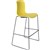 DAL ACTI BAR STOOL SLED BASE HIGH 760MM BLACK POWDERCOAT FRAME YELLOW POLYPROP SHELL