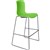 DAL ACTI BAR STOOL SLED BASE HIGH 760MM BLACK POWDERCOAT FRAME GREEN POLYPROP SHELL