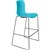 DAL ACTI BAR STOOL SLED BASE HIGH 760MM BLACK POWDERCOAT FRAME TEAL POLYPROP SHELL