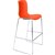 DAL ACTI BAR STOOL SLED BASE HIGH 760MM CHROME FRAME ORANGE POLYPROP SHELL